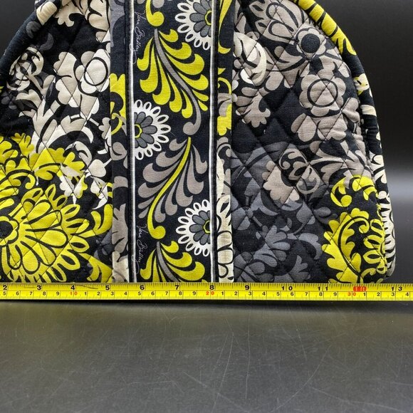 Vera Bradley Retired Yellow Black Baroque Eloise Kisslock Satchel Handbag - Picture 11 of 13